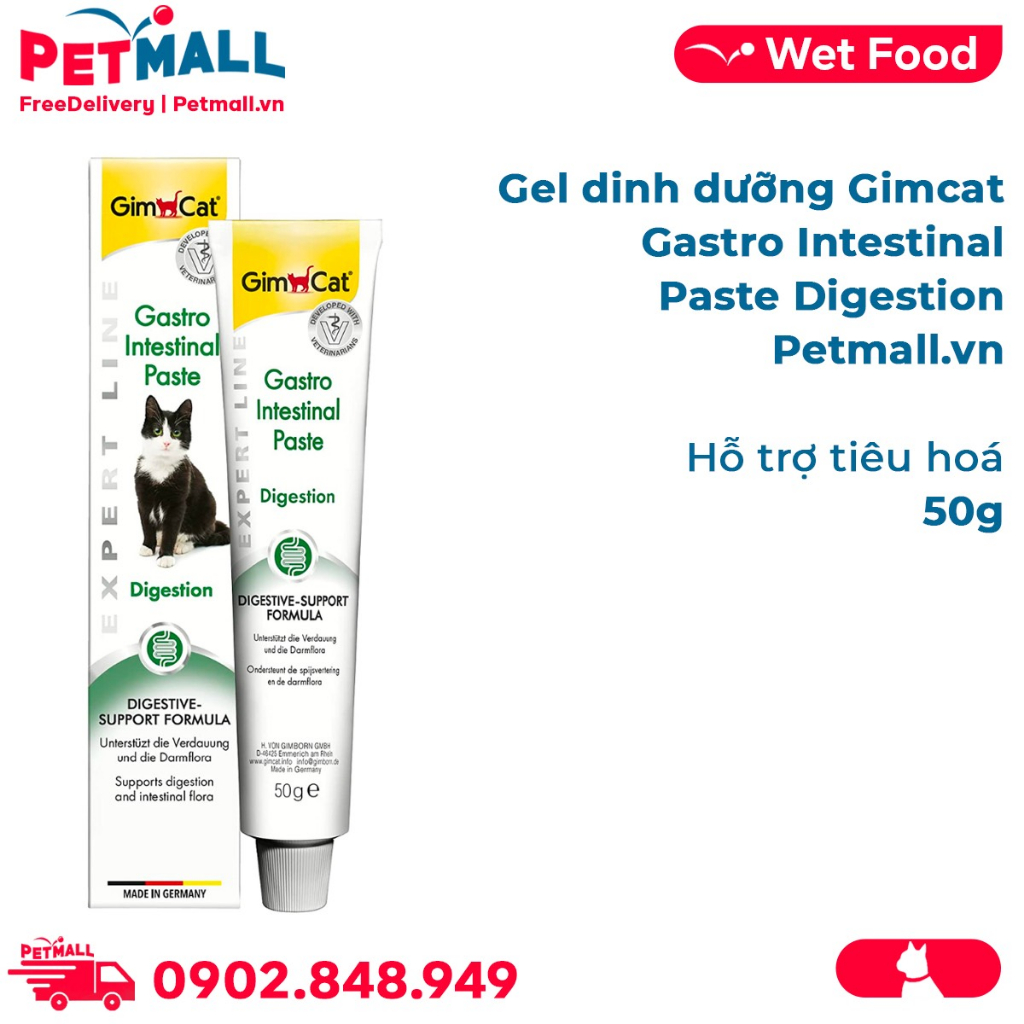 Gel dinh dưỡng Gimcat Gastro Intestinal Paste Digestion - 50g - Hỗ trợ tiêu hóa Petmall