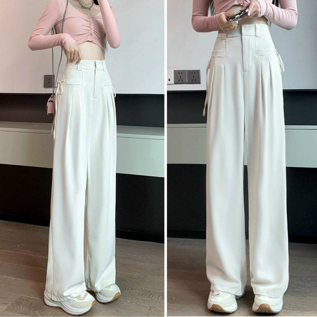 Quần Ống Rộng Túi Vuông Cơi Trước Dây Nơ Cách Điệu 2 Hông Siêu Hot