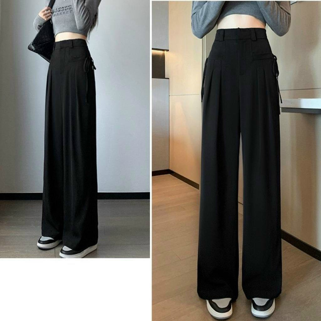 Quần Ống Rộng Túi Vuông Cơi Trước Dây Nơ Cách Điệu 2 Hông Siêu Hot