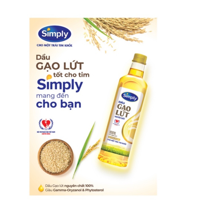 Dầu gạo lứt SIMPLY chai 1 lít