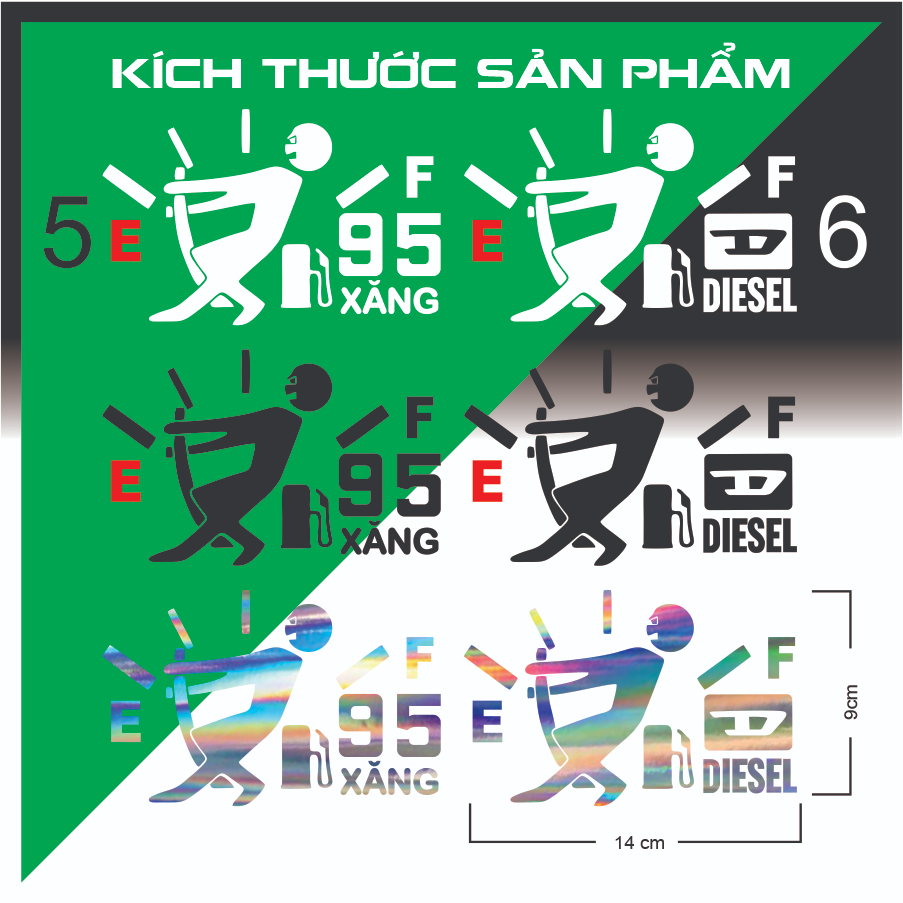 Tem dán xe decal logo sticker dán nắp xăng dầu xe Hơi