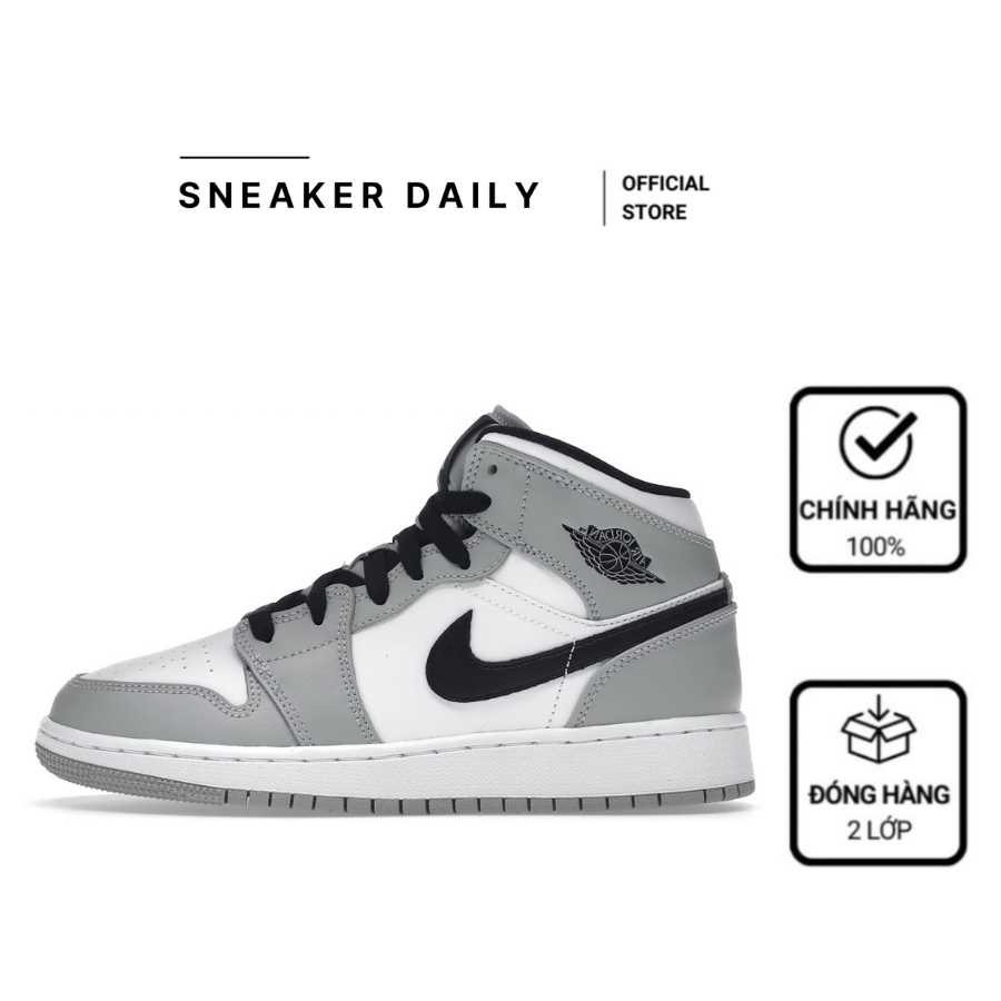 Giày Air Jordan 1 Mid GS ‘Light Smoke Grey’ 554725-092 tại Sneaker Daily