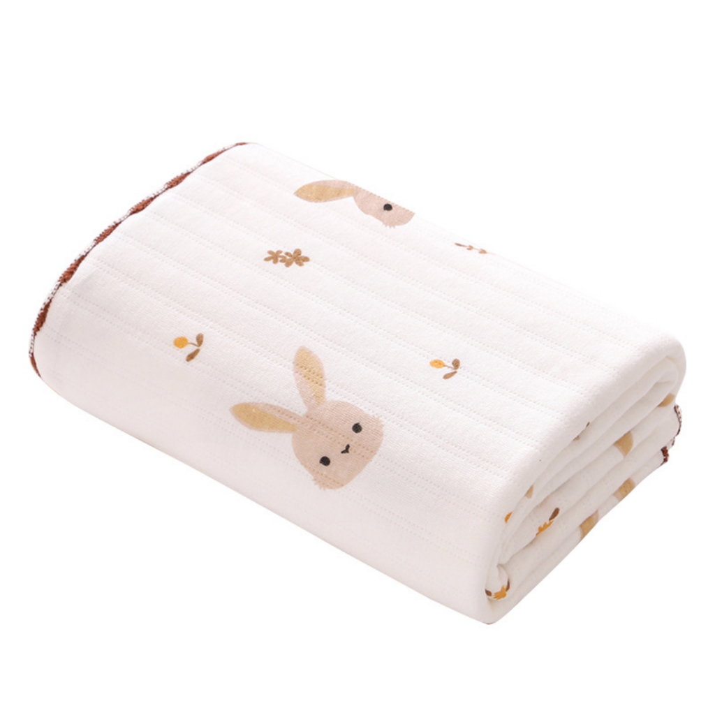 Khăn quấn cho bé sơ sinh Babyshark 3 lớp chần bông phong cách Hàn Quốc mềm mại, giúp bé ngủ ngon thu đông 85x85cm