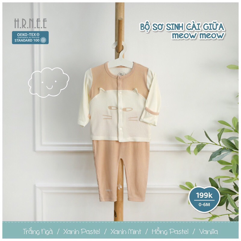BỘ SƠ SINH CÀI GIỮA MEOW MEOW