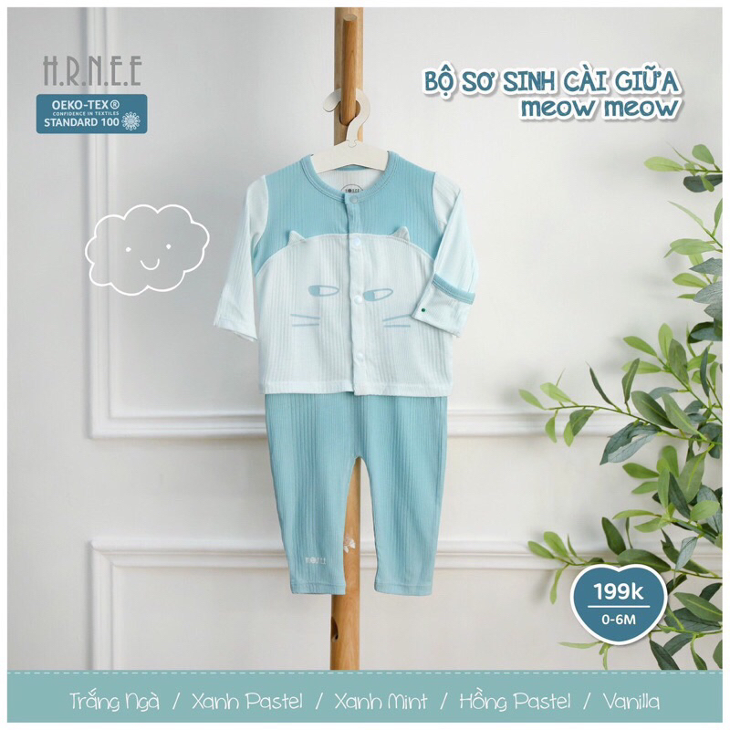 BỘ SƠ SINH CÀI GIỮA MEOW MEOW