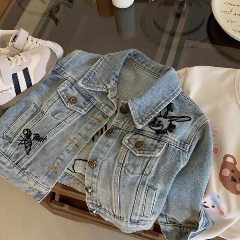 Áo khoác jean bé gái mềm mịn thời trang 9-30kg nhà mộc baby store a238