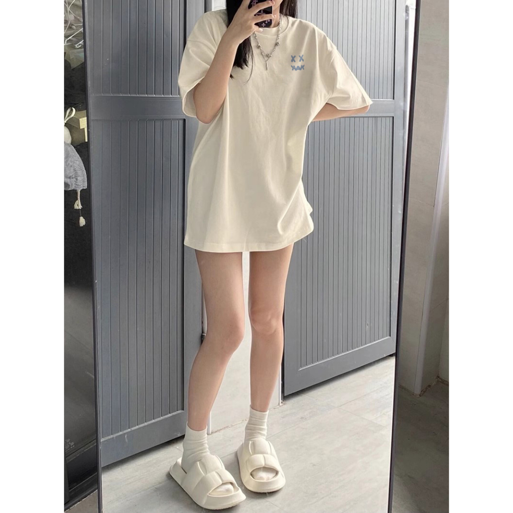 FOCUS local brand fashion quả mơ áo thun nữ trơn unisex áo phông bigsize levents 100%cotton