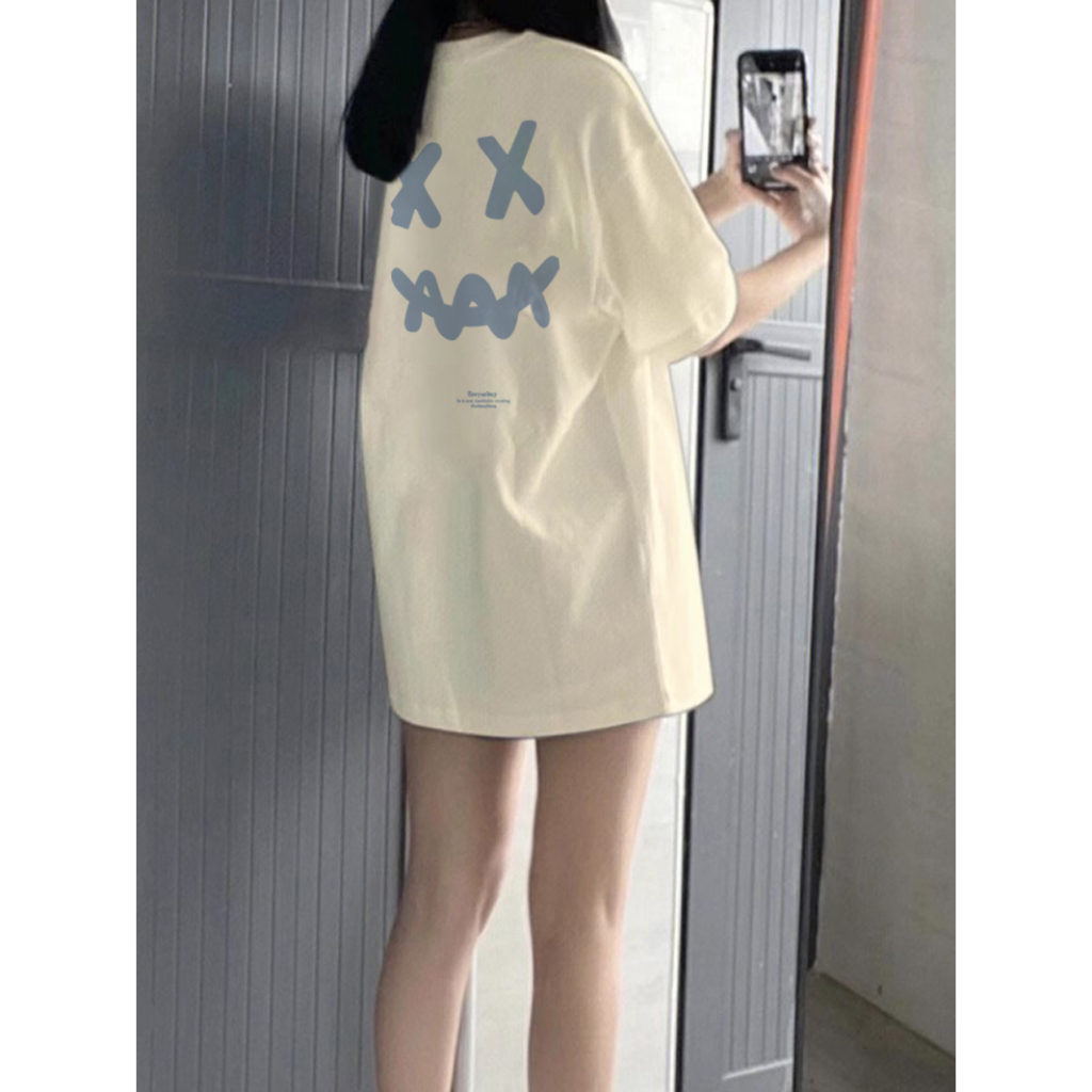 FOCUS local brand fashion quả mơ áo thun nữ trơn unisex áo phông bigsize levents 100%cotton