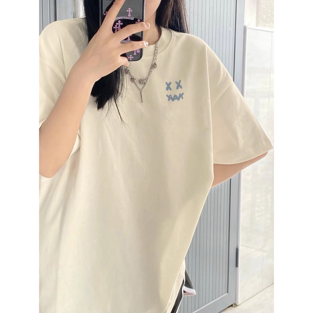 FOCUS local brand fashion quả mơ áo thun nữ trơn unisex áo phông bigsize levents 100%cotton
