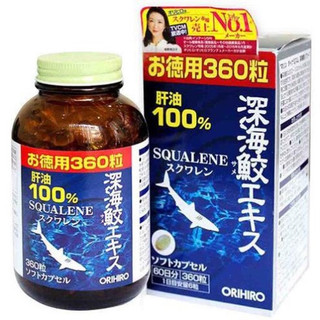 Viên uống vi cá mập Orihiro Shark Squalene 360 viên chiết xuất dầu gan cá mập sụn vi cá mập Nhật Bản