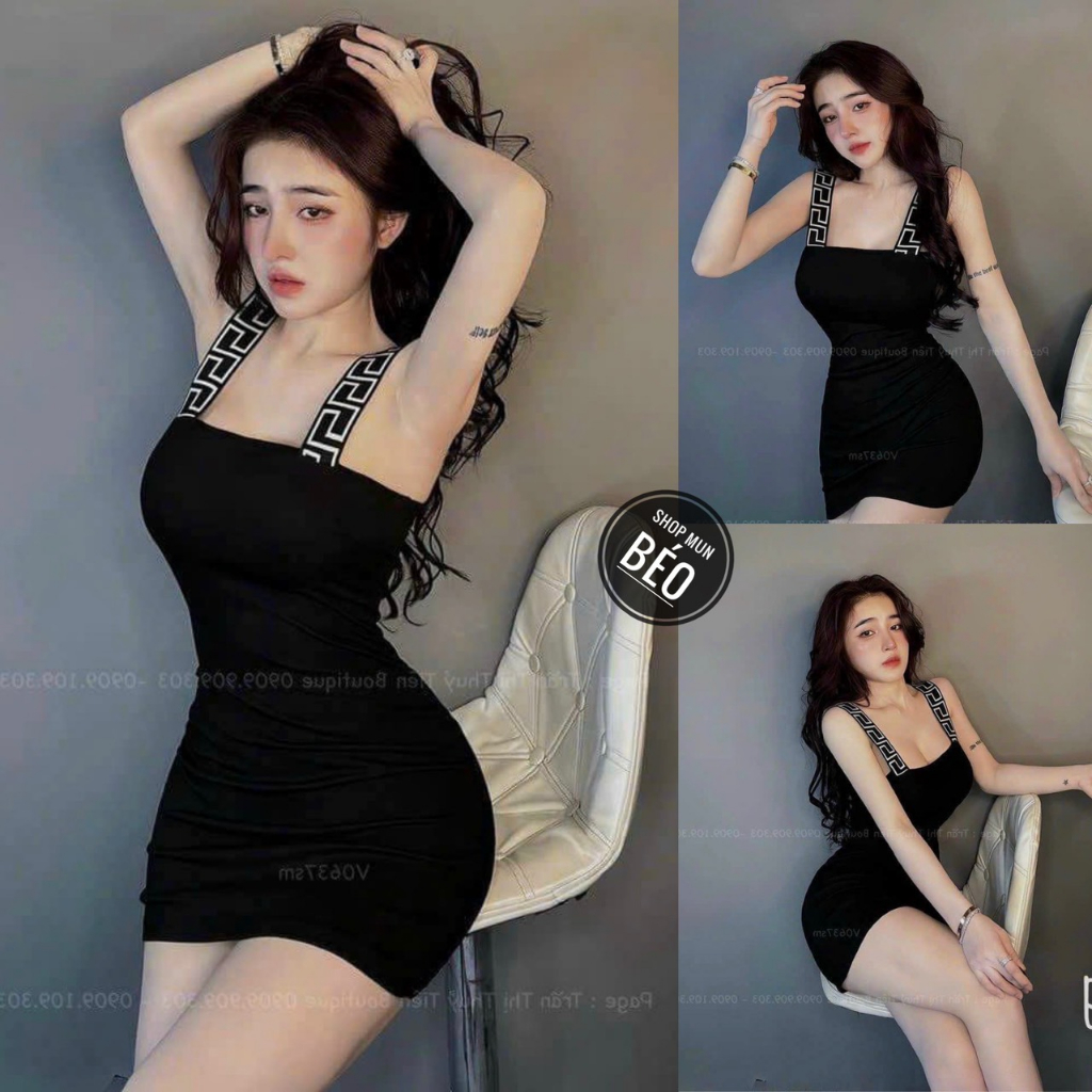 Đầm body bảng to hoạ tiết có mút chất thun borip thích hợp mặc đi làm đi chơi phù hợp với mọi phong cách