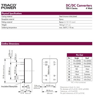 Module nguồn cách ly ổn áp DC-DC input 9-36V output 15V chân mạ vàng