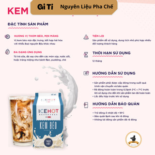 Rich lùn kem béo thực vật Rich's | Icehot kem béo thực vật | Rick Lùn | Nguyên Liệu Pha Chế Gi Ti