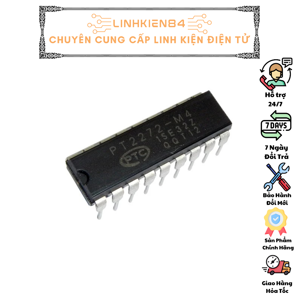IC Thu Sóng RF PT2272 Latch T4 Momentary M4