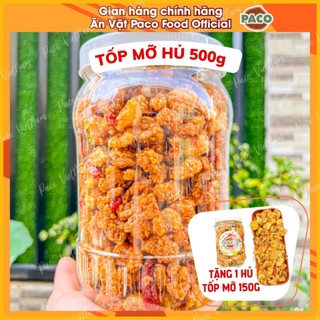 [MUA 1 HỦ LỚN TẶNG 1 HỦ NHỎ] 500g TỐP MỠ DA GIÒN NHÀ PACO FOOD đồ ăn vặt snacks TẶNG 1 HỦ TÔP MỠ DA GIÒN 150g DUY NHẤT T