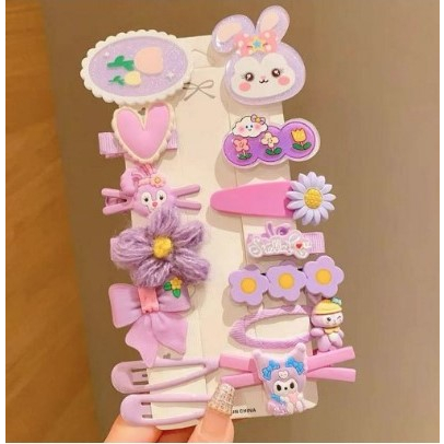 KT03 SET 14 Kẹp Tóc HÌNH GẤU DÂU LOTSO Dễ Thương Cho Nữ Và Bé Siêu Xinh