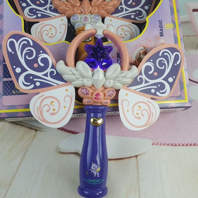 Đồ chơi gậy phép thuật Cánh Bư.ớm có đèn LED và nhạc vui nhộn cho bé gái
