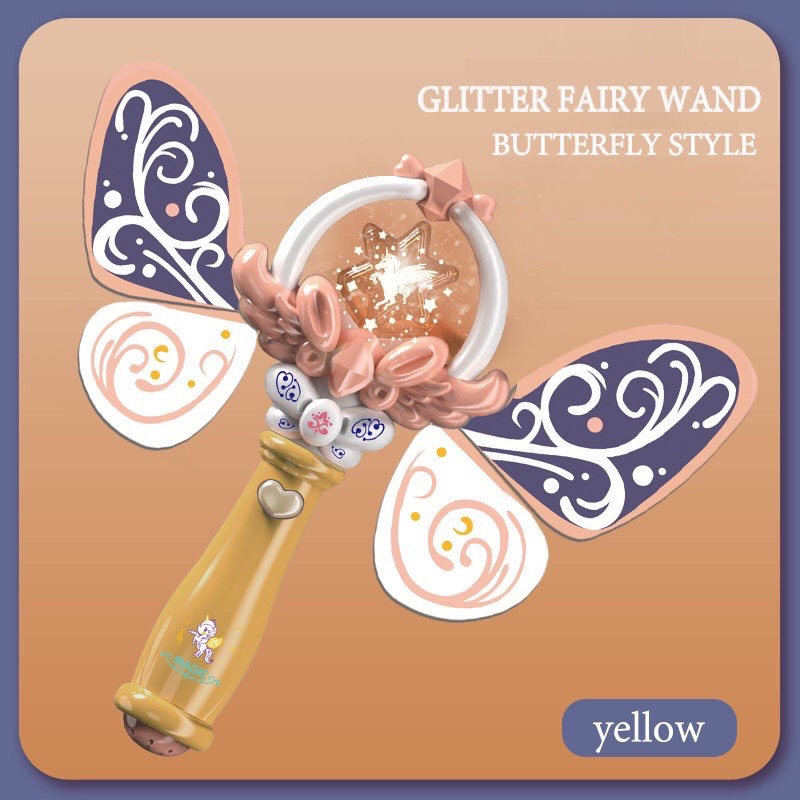 Đồ chơi gậy phép thuật Cánh Bư.ớm có đèn LED và nhạc vui nhộn cho bé gái