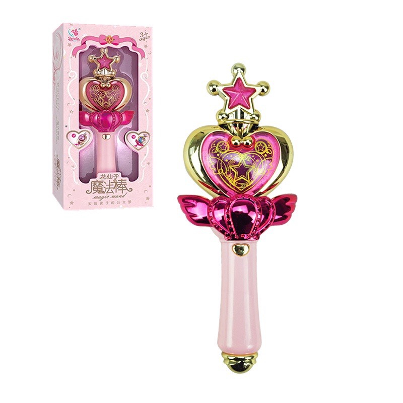 Gậy Phép Thuật Đồ Chơi Có Đèn LED Và Âm Thanh Hình Hoa Thần Tiên Mới Làm Quà Tặng Cho Bé Gái