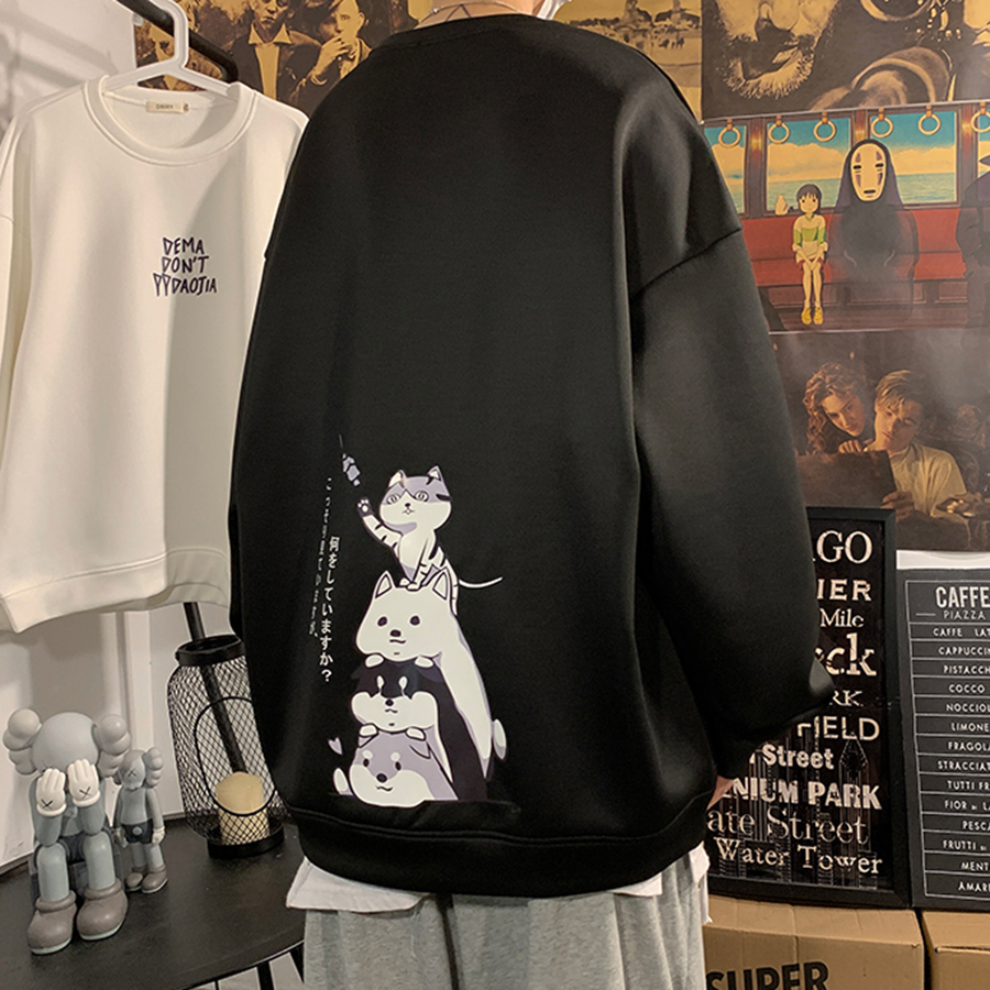 Áo Sweater Form Rộng PHONG SHOP Mèo Demm Nỉ Bông Unisex Local Brand