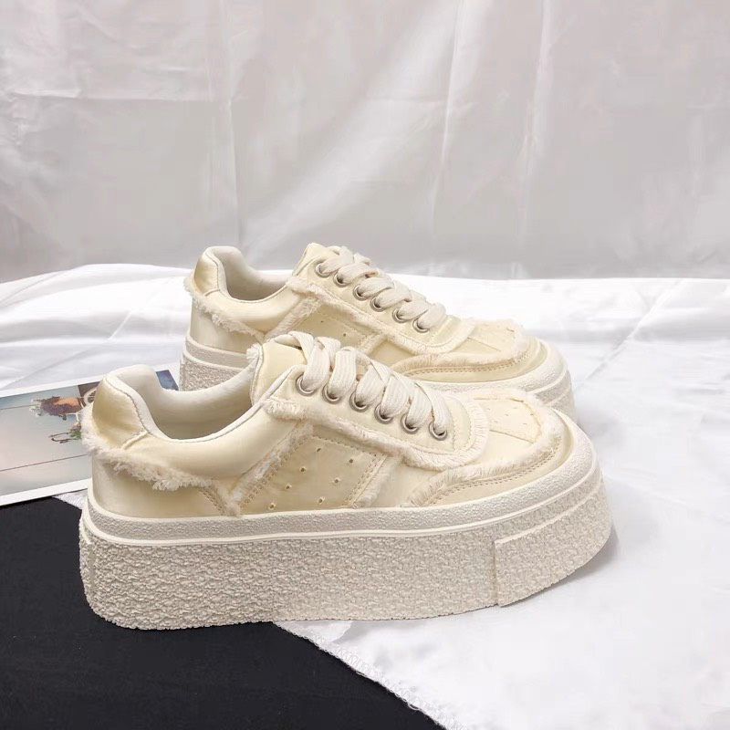 FREE SHIP giày thể thao nữ Ulzzang vải tuarua độn đế 5cm mang êm chân dễ mix đồ