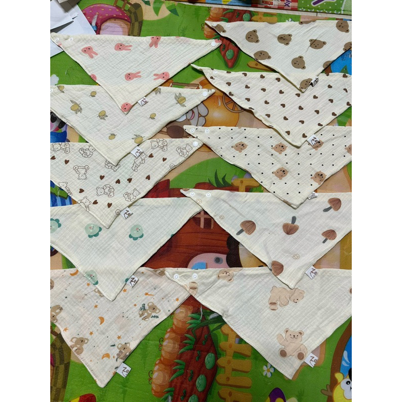 Yếm tam giác cho bé, khăn yếm xô muslin 4 lớp họa tiết đáng yêu xinh xắn PADDY- zeloo - Boona cho bé