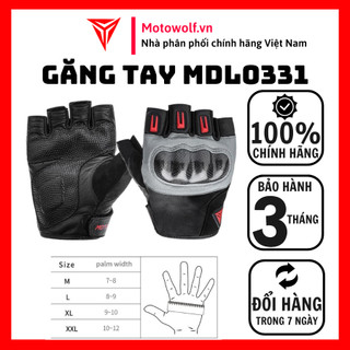Găng tay bảo hộ gù carbon motowolf mdl0331 xám, găng tay cụt ngón - motowolf việt nam chính hãng