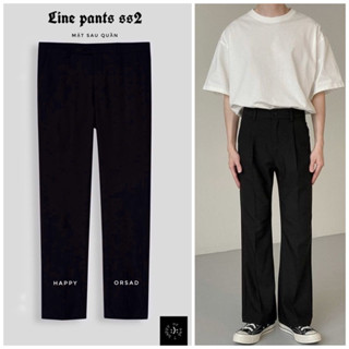  Quần Vải Suông HAPPYORSAD Line Đen   Line Pant SS2 Ống rộng   