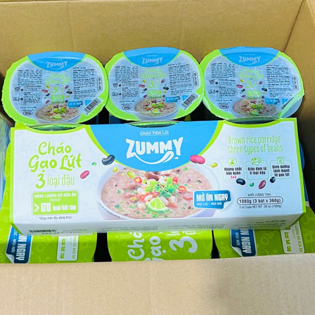 Vi 3 Bát Cháo gạo Lứt 3 loại đậu dành cho người ăn chay