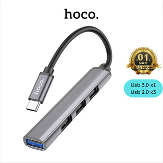 Bộ chuyển đổi hoco hb26 type-c chia ra 1 cổng usb 3.0 và 3 cổng usb 2.0