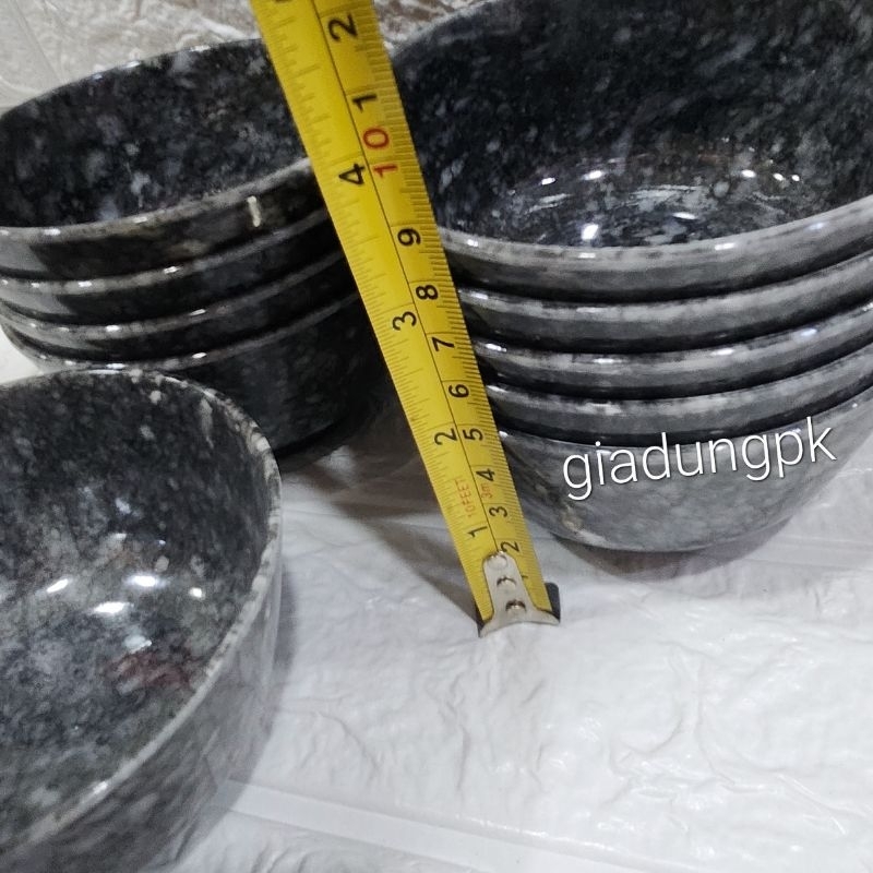 Combo 10 chén cơm vân đá đen nhựa melamine sang trọng giá siêu rẻ