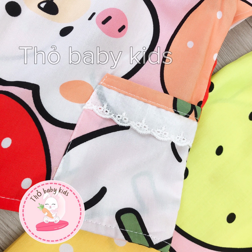 Bộ lanh tay ngắn quần dài bé gái tiểu thư shop thỏ baby kids