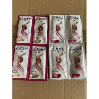 8 gói - dầu gội dove ngăn gãy rụng tóc + dầu xả dove ngăn gãy rụng tóc