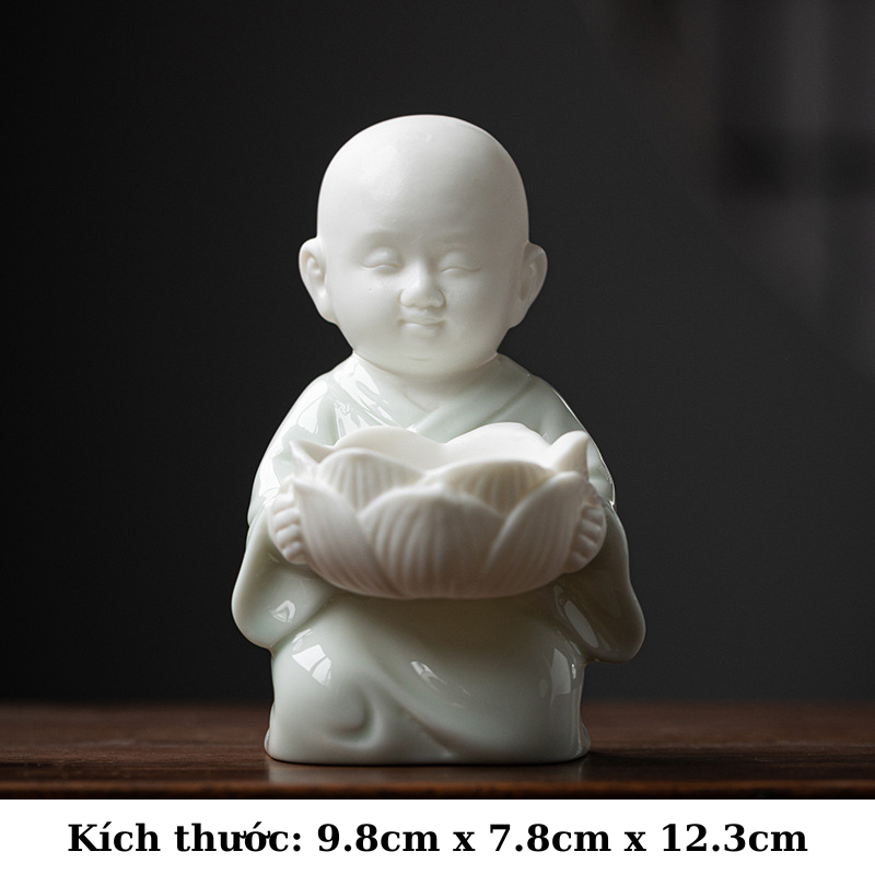 CHÚ TIỂU BÊ NẾN - Tượng Chú Tiểu Bê Nến Cao Cấp Trang Trí Ô Tô Để Bàn , Chú Tiểu mini