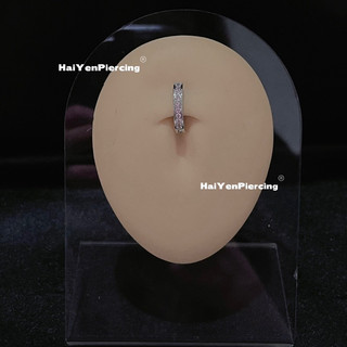 Khuyên Rốn Đính Đá Hồng (Ảnh Thật)