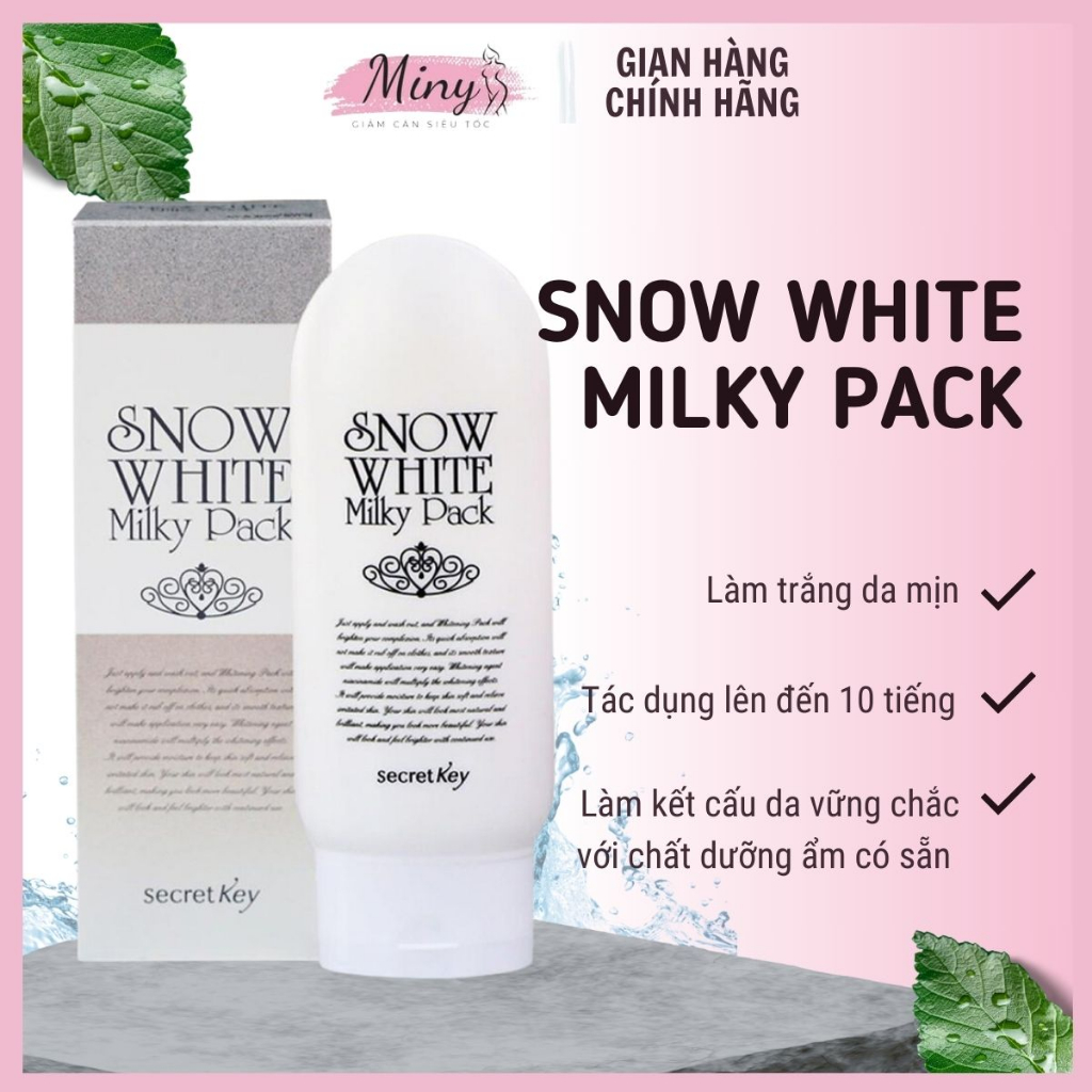 Kem Dưỡng Trắng Toàn Thân Secret Key Snow White Milky Pack 200g Trắng Sáng, Mịn Màng MN_GC