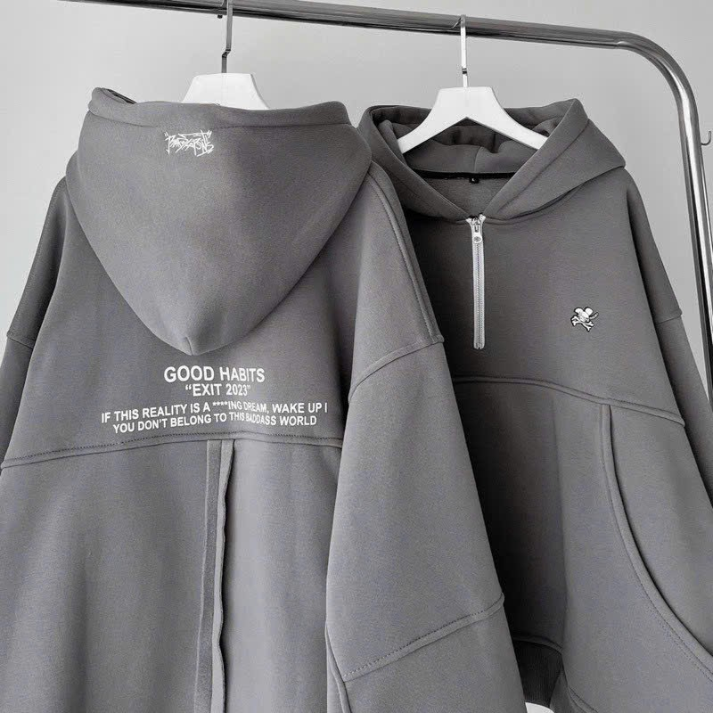 Áo khoác lửng kiểu croptop Nữ có khóa kéo nón lớn 2 lớp logo Good habit xịn sò MCTPcroptop479 479