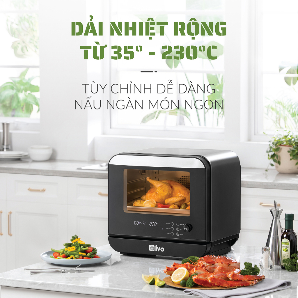 Nồi Chiên Hơi Nước OLIVO SF18 – 50 Chức Năng – Dung Tích 18L – Công Suất 2450W, Hàng Chính Hãng