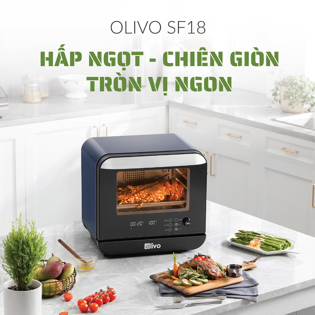 Nồi Chiên Hơi Nước OLIVO SF18 – 50 Chức Năng – Dung Tích 18L – Công Suất 2450W, Hàng Chính Hãng