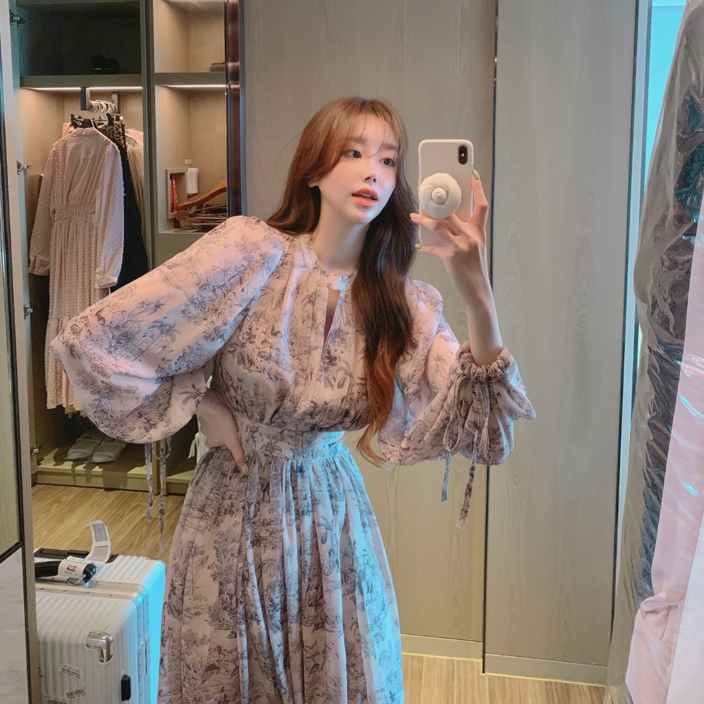 Đầm Voan Hoa Nhí Dáng Dài Xẻ Tà Taobao Order