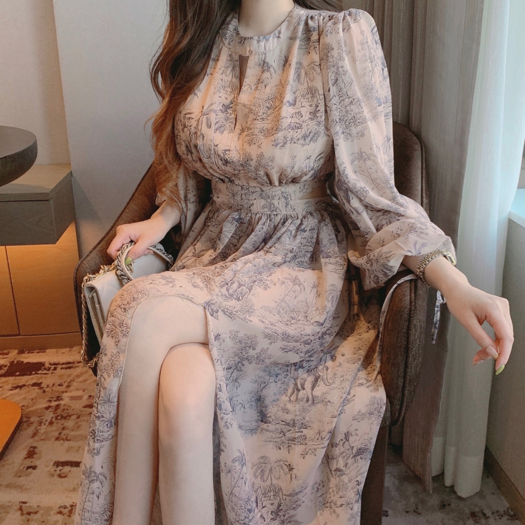 Đầm Voan Hoa Nhí Dáng Dài Xẻ Tà Taobao Order