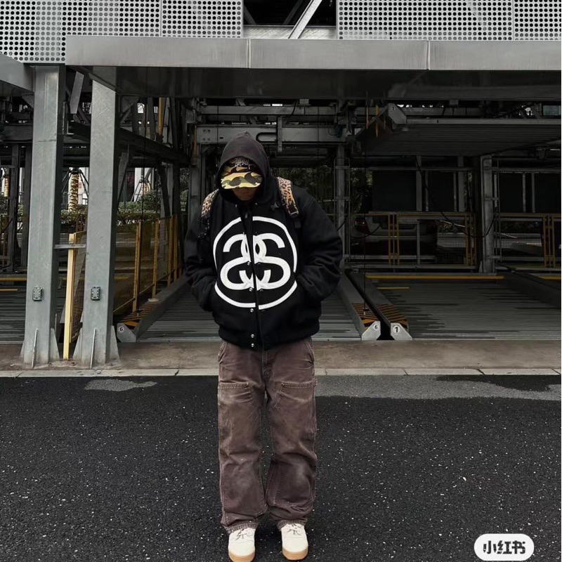 Áo Varsity - Stussy - Bomber Jacket logo trần bông new 2023