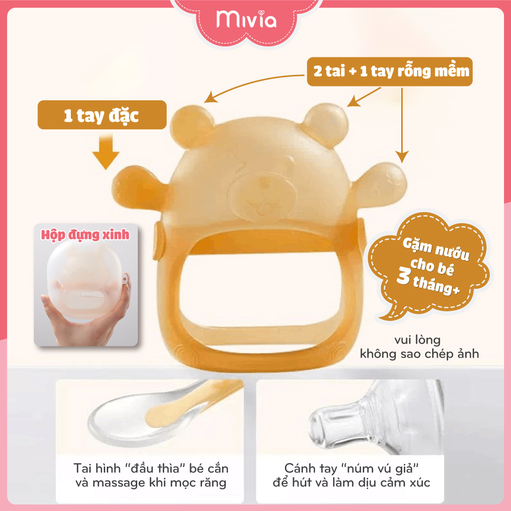 Gặm nướu cho bé, ngậm nướu cho bé Gấu nano có nhiều điểm gặm khác nhau, mát xa lợi cho bé