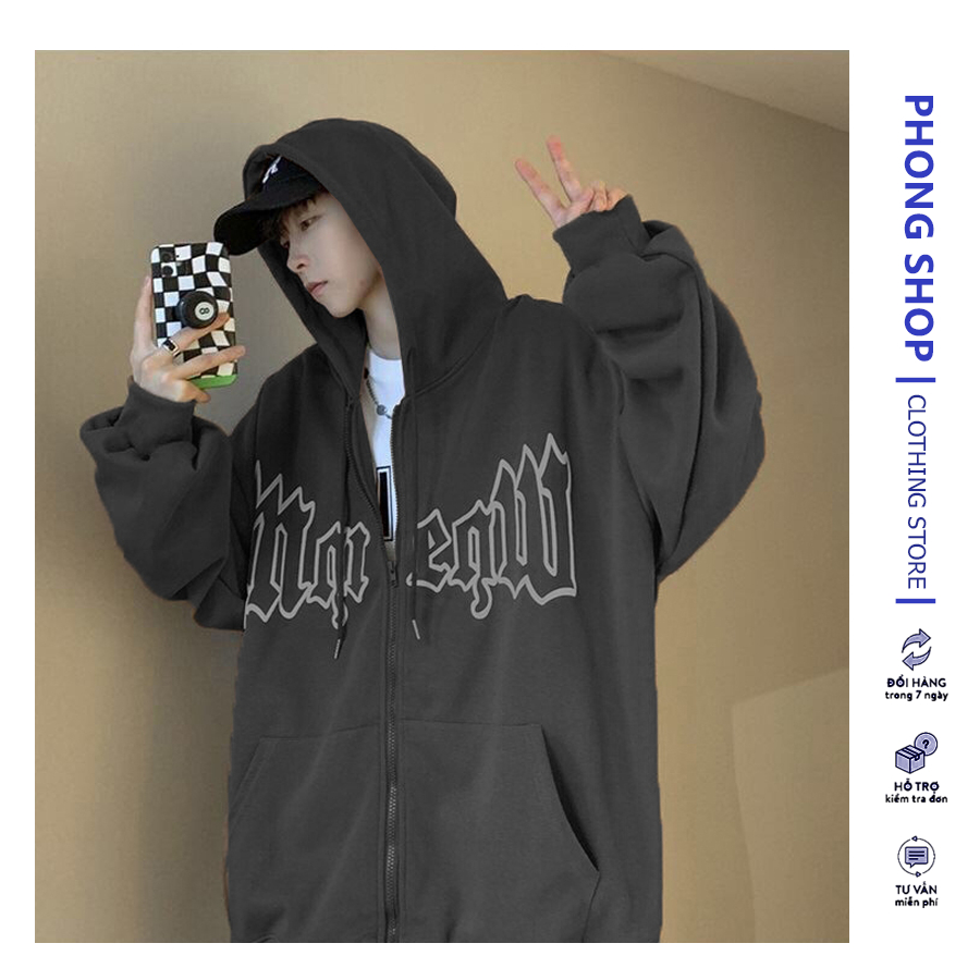 Áo Hoodie Zip MM Form Rộng PHONG SHOP Khoác kéo khóa MM Nỉ Bông Unisex Local Brand