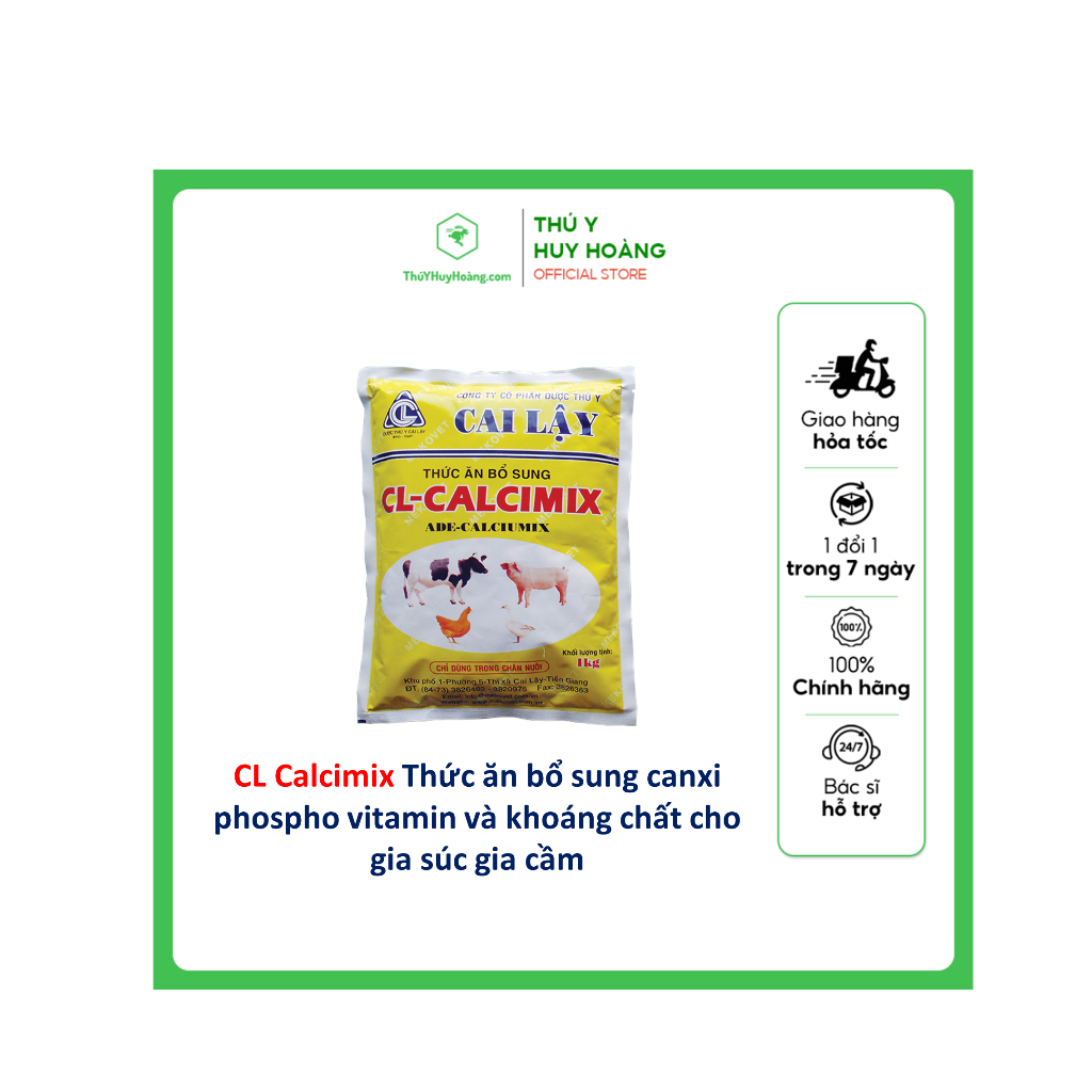 CL CALCIMIX Thức ăn bổ sung vitamin khoáng cho heo, dê, bò, gà, vịt, cút