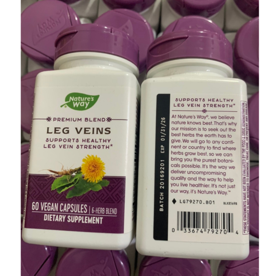 Viên giảm giãn tĩnh mạch Nature's Way Leg Vein 60 viên và 120 viên leg 120v của Mỹ