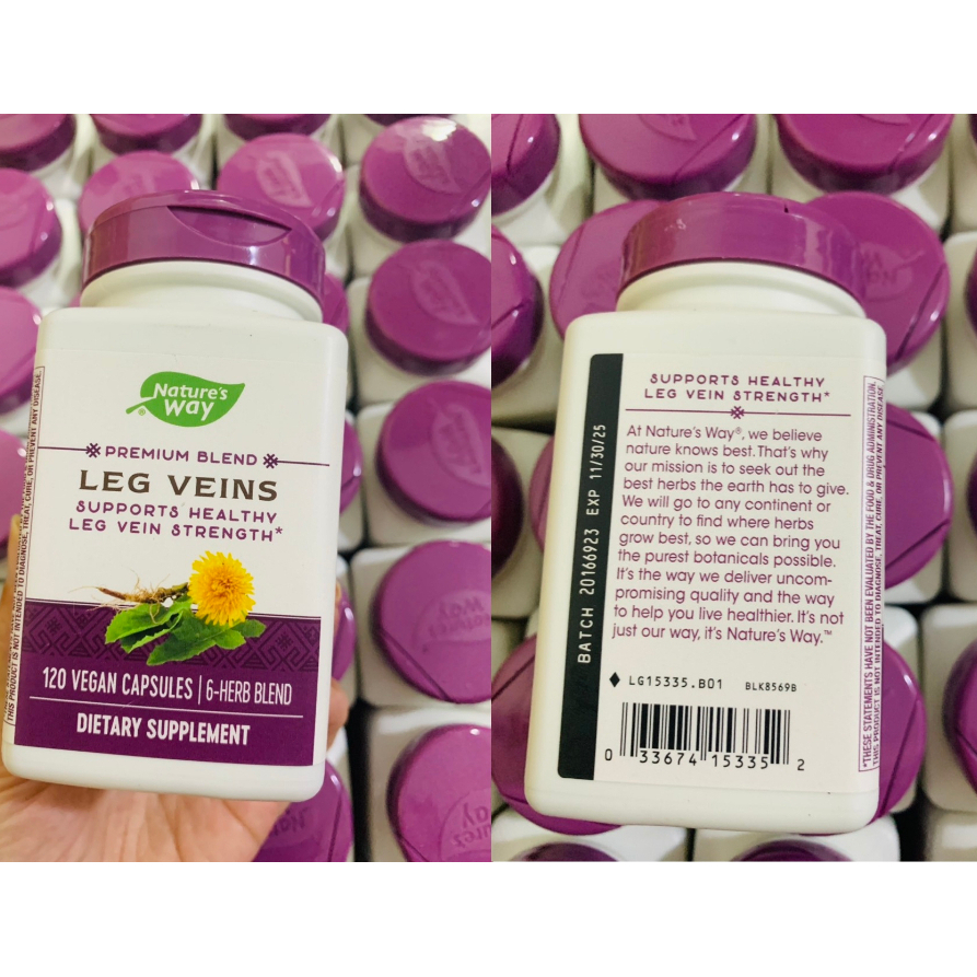 Viên giảm giãn tĩnh mạch Nature's Way Leg Vein 60 viên và 120 viên leg 120v của Mỹ