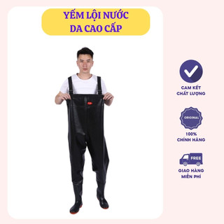 Quần yếm lội nước - Yếm lội nước da cao su loại 1 dày 0.65mm chống thấm nước tuyệt đối 100%