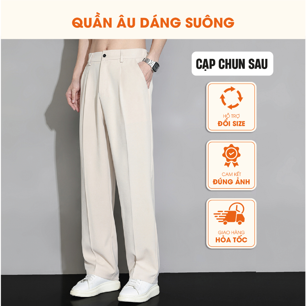 Quần âu nam ống suông , Quần tây nam vải tuyết mưa hàn quốc vải co dãn nhẹ Q087