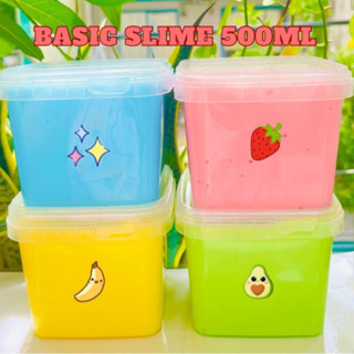 [Giá Sỉ] Slime Basic Khổng Lồ 500ml Tặng Kèm Sticker, Cốm/ Đồ Chơi Slam Chất Nhờn Nhiều Màu/ Slime Cơ Bản Đặc, Dẻo